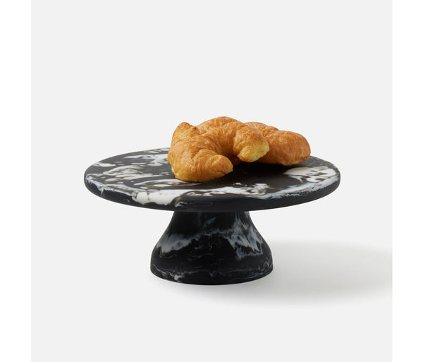 Hugo Cake Stand - Black Swirled, 12"Dia