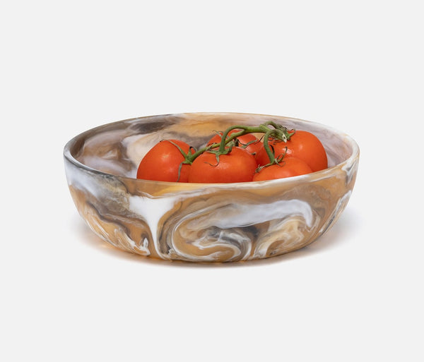 Hugo Serving Bowl - Black/Tan Swirled, 10"Dia