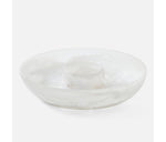 Hugo White Swirled Chip And Dip Bowl