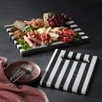 Marceau Serving Board - Black/White Striped
