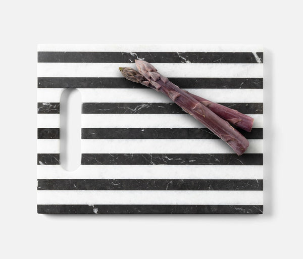 Marceau Serving Board - Black/White Striped