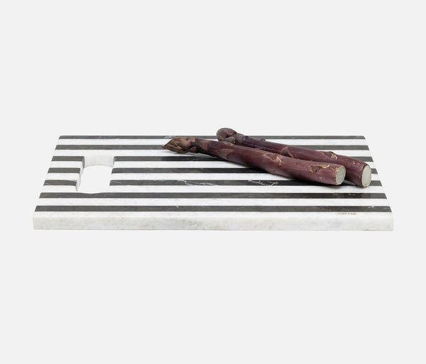 Marceau Serving Board - Black/White Striped