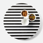 Marceau Lazy Susan - Black/White Striped, 16"Dia
