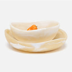 Mazzy Serving Bowls - Ivory Swirled, 2 Sizes