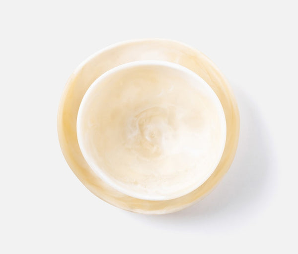 Mazzy Serving Bowls - Ivory Swirled, 2 Sizes