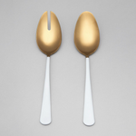 Gold & White Serving Spoon, Set of 2