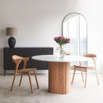 Tathra Round Dining Table, Light Oak, Marble, 61"Dia