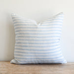 Waverly Ticking Stripe Pillow, Sky Blue, 22" x 22"