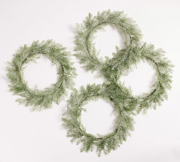 Snowy Wreath Charger, Set of 4