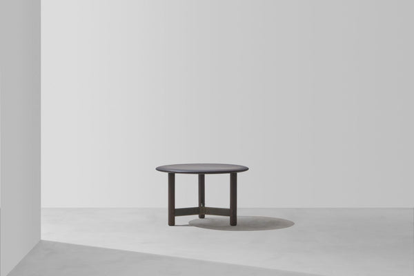 Stilt Medium Coffee Table, Smoked Oak, 24" Dia x 14"H