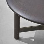 Stilt Medium Coffee Table, Smoked Oak, 24" Dia x 14"H