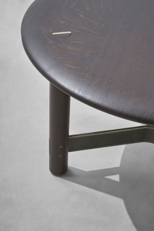 Stilt SideTable,  Smoked Oak, 18" Dia x 18"H