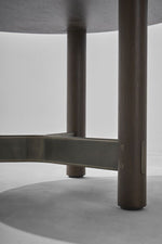 Stilt SideTable,  Smoked Oak, 18" Dia x 18"H
