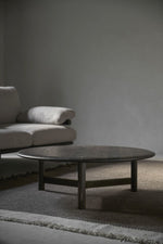 Stilt Large Coffee Table, Smoked Oak, 35" Dia x 12"H