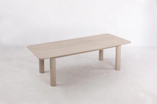 Arc 120" White Ash Dining Table , Nude
