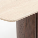 Tathra Console Table, Latte/Travertine, 59"W × 15.75"D × 29.5"H