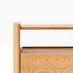 Tathra Nightstand,  Light Oak with Travertine Top, 21.7"W