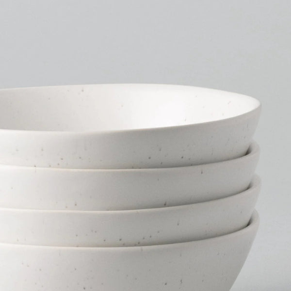 Speckled White Breakfast Bowls, Set of 4
