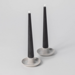 Dove Grey Candle Holders, Set of 2
