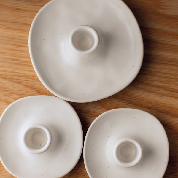 White Candle Holders, Set of 2, Available in 2 Sizes