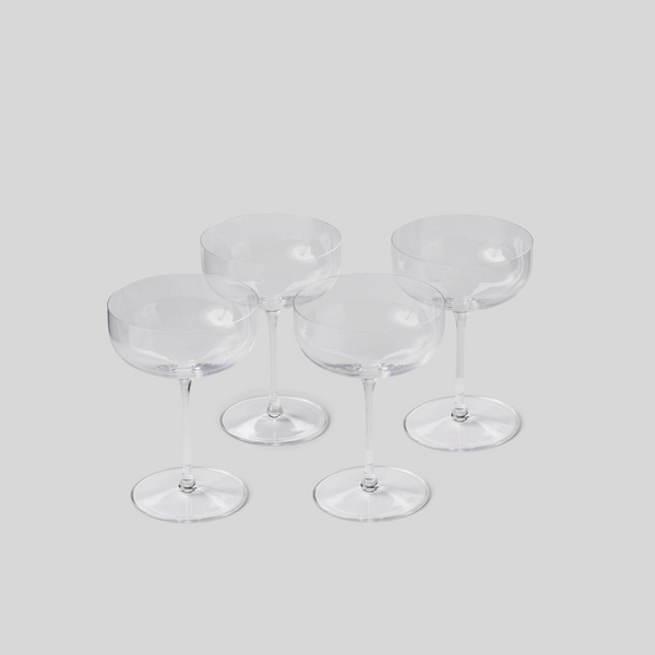 Clear Coupe Glasses, Set of 4