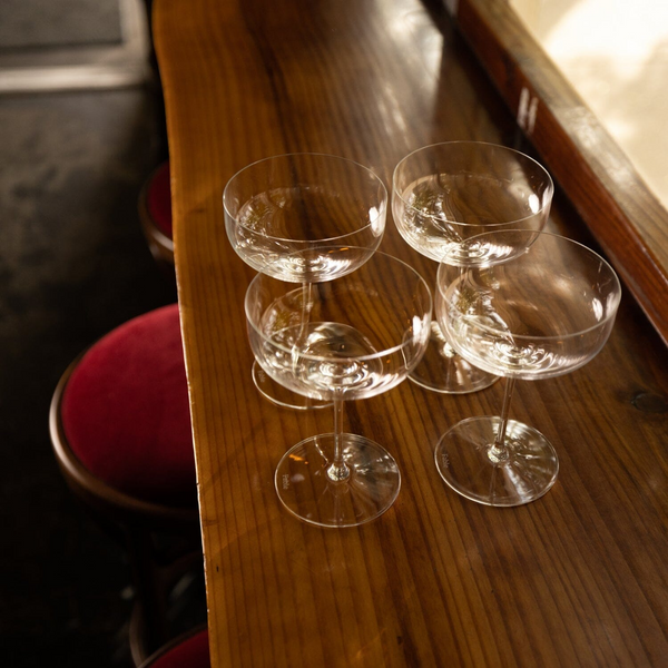 Clear Coupe Glasses, Set of 4