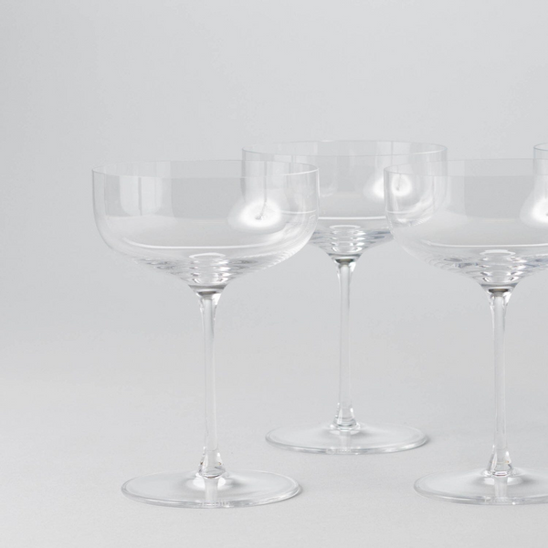 Clear Coupe Glasses, Set of 4