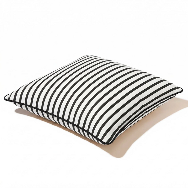 The Euro Throw Pillow - Monaco Black Stripe, 26"x 26"