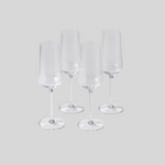 Clear Flute Glasses, Set of 4