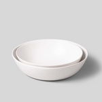 Speckled White Low Serving Bowls, Set of 2
