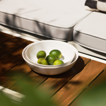 Speckled White Low Serving Bowls, Set of 2