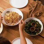 Speckled White Low Serving Bowls, Set of 2