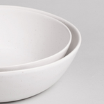 Speckled White Low Serving Bowls, Set of 2