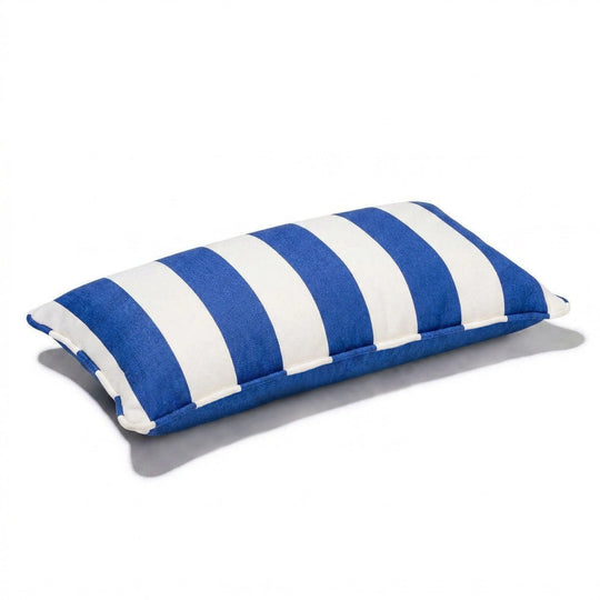 The Rectangle Throw Pillow - Crew Mediterranean Blue Stripe, 15"x 27.5"