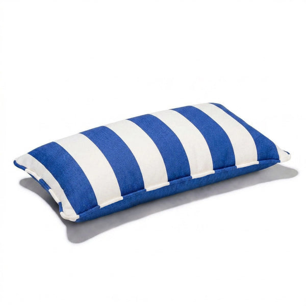 The Rectangle Throw Pillow - Crew Mediterranean Blue Stripe, 15"x 27.5"