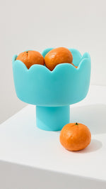 Fleur Small Footed Bowl, Turquoise