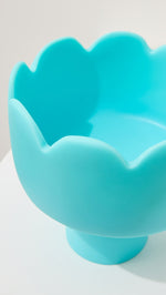 Fleur Small Footed Bowl, Turquoise