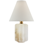 Iota Small Table Lamp, Alabaster and Hand-Rubbed Antique Brass