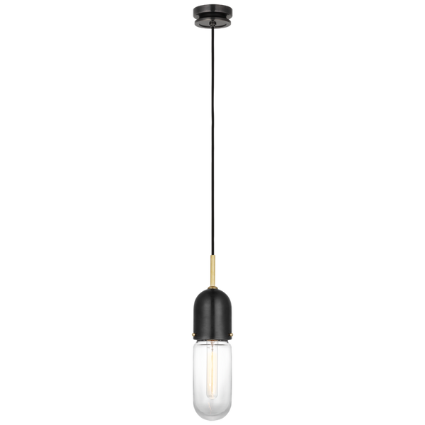 Junio Single Light Pendant, Bronze and Brass