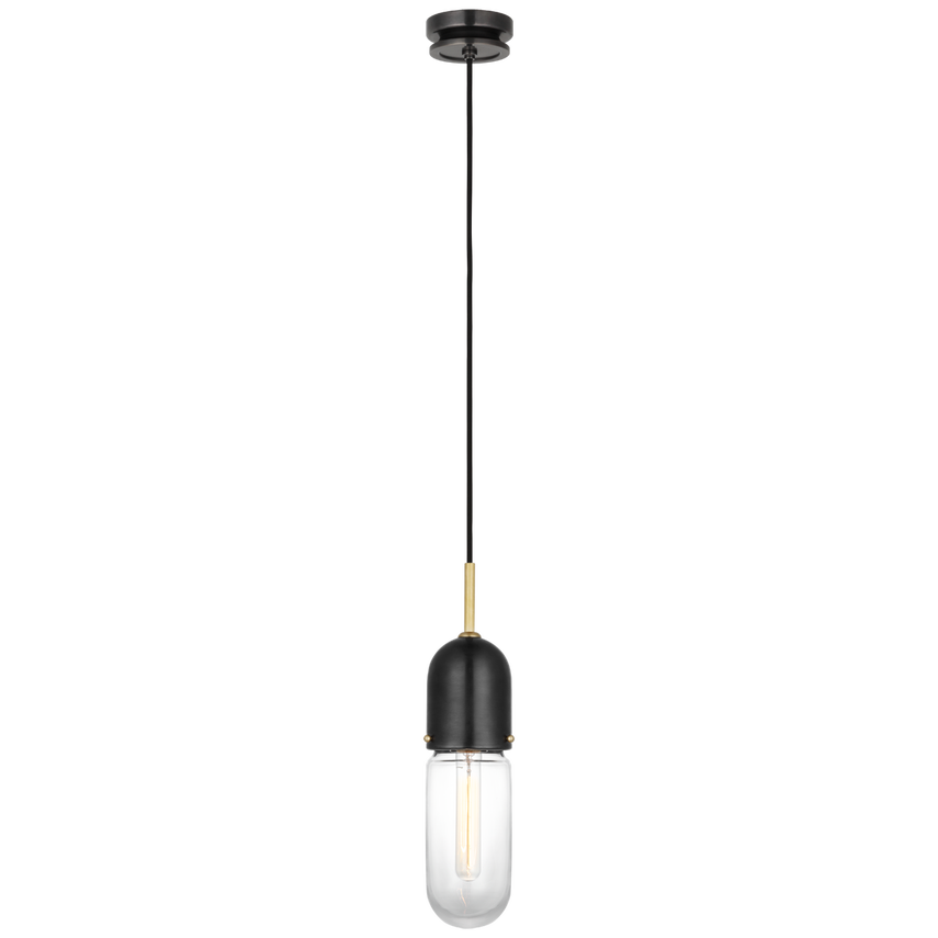 Junio Single Light Pendant, Bronze and Brass