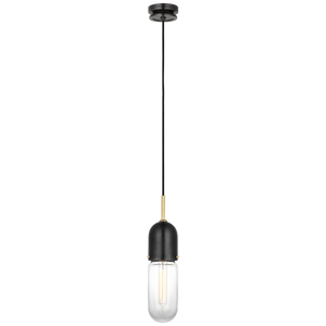 Junio Single Light Pendant, Bronze and Brass