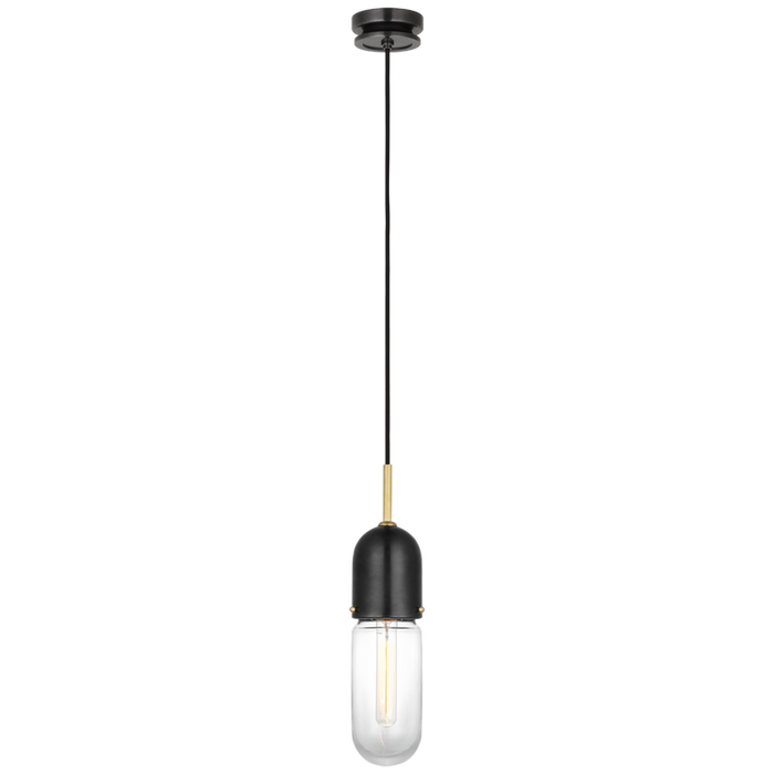 Junio Single Light Pendant, Bronze and Brass