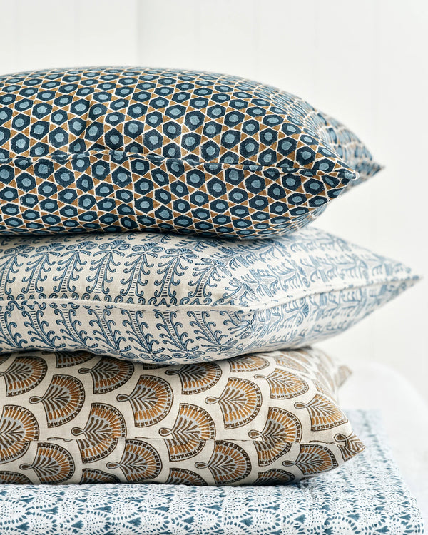 Bejmat Tobacco Linen Cushion, 20" x 20"
