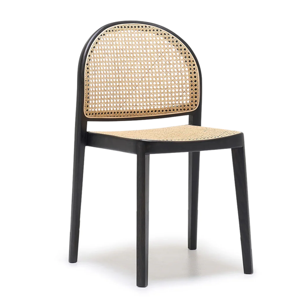 Luk Rattan Dining Chair, Light Oak/Black
