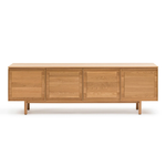 Yorke Media Cabinet, Light Oak, 86.6"W × 17.75"D × 28"H