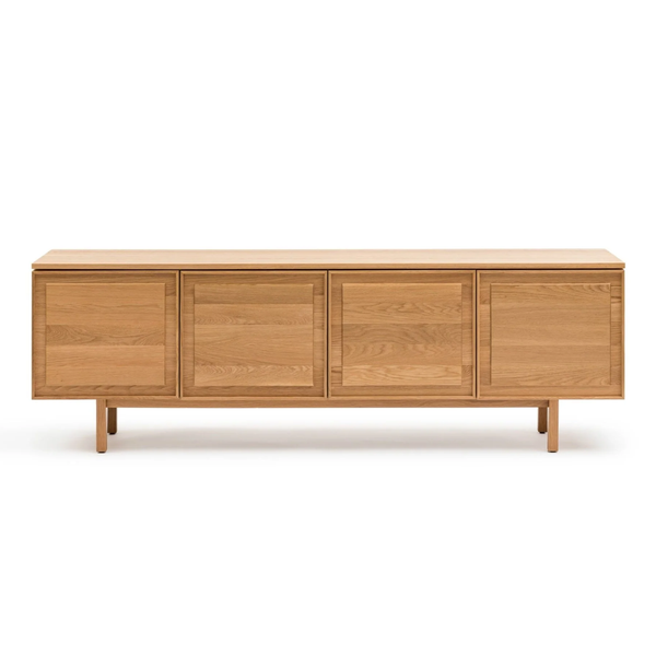 Yorke Media Cabinet, Light Oak, 86.6"W × 17.75"D × 28"H