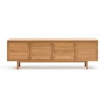 Yorke Media Cabinet, Light Oak, 78.75" W × 17.75" D × 28" H