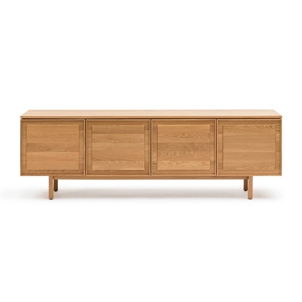 Yorke Media Cabinet, Light Oak, 78.75" W × 17.75" D × 28" H