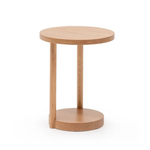 Layer End Table, Light Oak, 15.7"Dia x 19.7"H