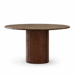 Tathra Round Dining Table, Latte with Dark Emperador Top, 53"Dia